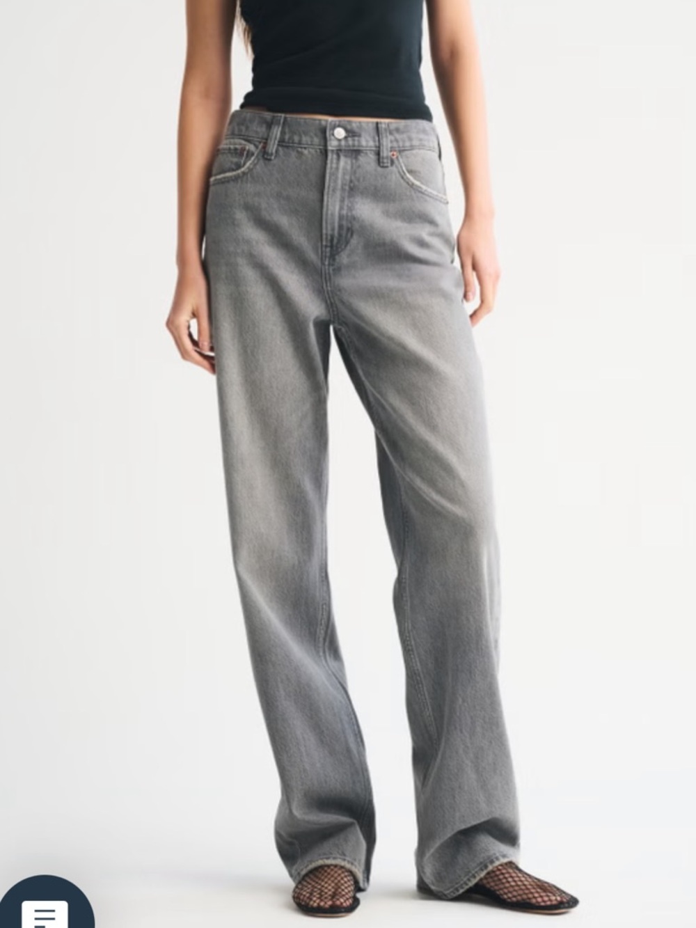 A&F Gray Straight Leg Women’s Jeans
